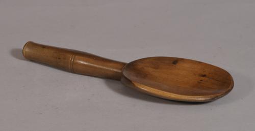 S/3512 Antique Treen 19th Century Apple Wood Spoon