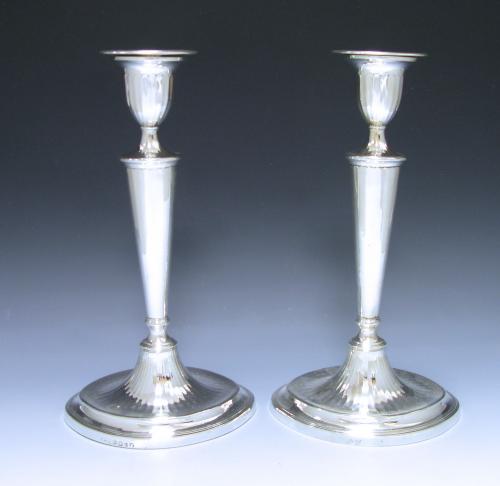 John Parsons Georgian silver candlesticks 1791