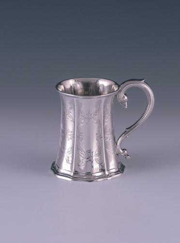 Hawksworth Eyre silver childs mug tankard 1857