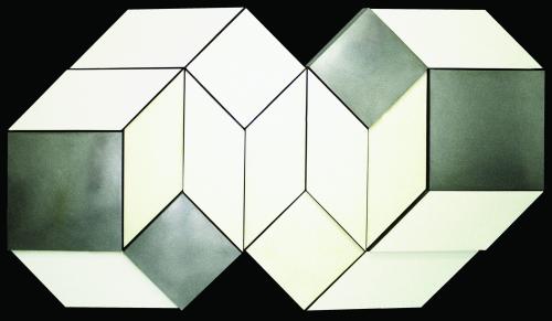 MALCOLM HUGHES (1920-1997) White, Grey & Aluminium Additive-unit Relief