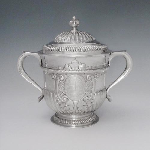 A Queen Anne Antique English Silver Cup & Cover