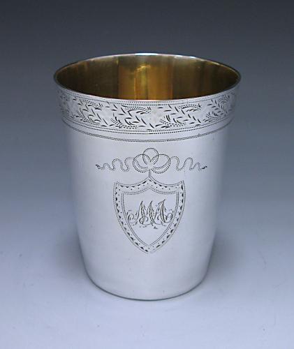 Bateman Georgian silver beaker 1794 Ollivant