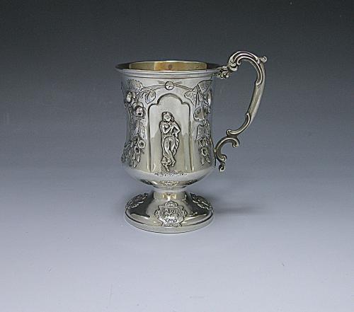 George Adams silver Canova pattern mug 1870