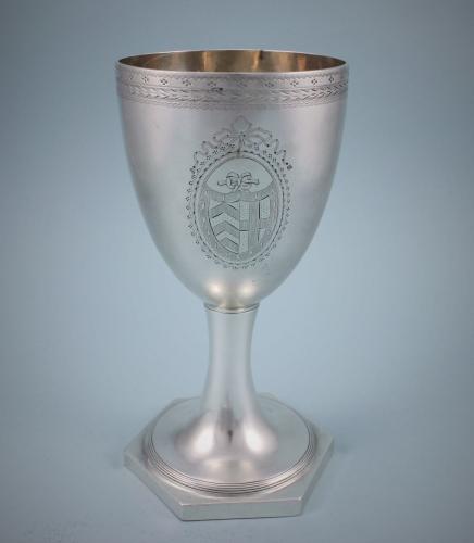 Victorian Sterling Silver Cup on Hexagonal Foot. London 1869