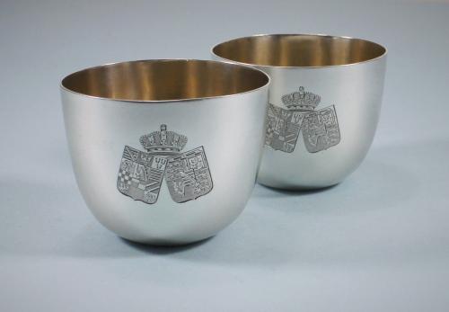 VICTORIAN Pair Sterling Silver Tumbler Cups. London 1891