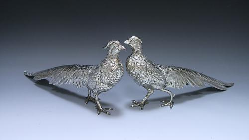 Pair of Spanish Silver Pheasants