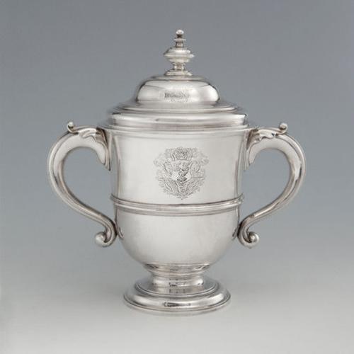 A George II Antique English Silver Cup & Cover