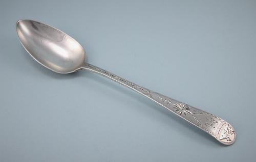 GEORGE III Sterling Silver Bright Cut Table Spoon by Richard Ferris. Exeter 1794