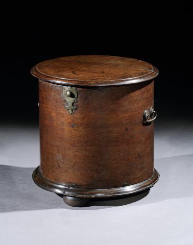 A rare, early-18th century, Norfolk, oak drum close-stool