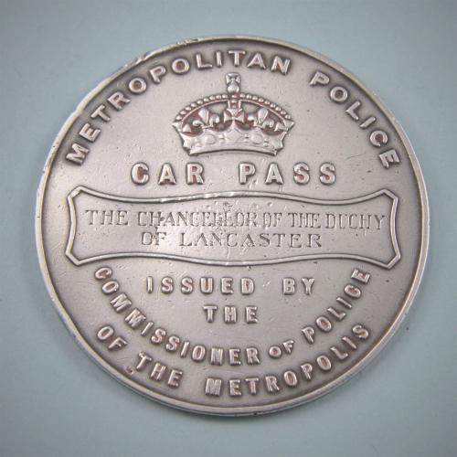 VICTORIAN Rare Silver Metropolitan Police Pass