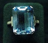 Art Deco Platinum & Aquamarine Ring c1930