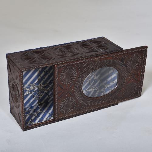 18th century Oak Chip Carved Box
