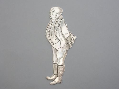 Victorian Novelty Silver Figural Bookmark Charles Dickens 'Samuel Pickwick'