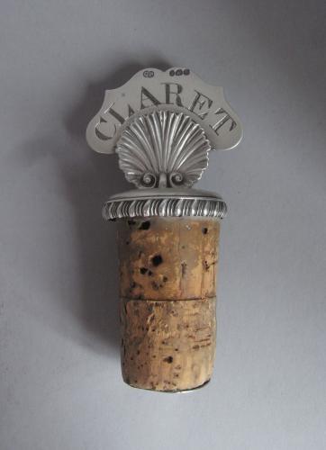 A rare George III Silver mounted Bottle Cork made in London in 1820 by George Pearson