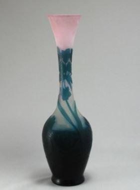 Art Nouveau Emile Galle cameo glass Aquatics vase