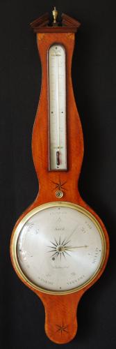 Leech - Chelmsford. Regency satinwood Wheel Barometer.