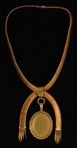 Victorian Gold Locket and Necklace, circa 1880