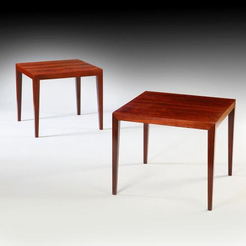 A Near Pair of Rosewood Tables Attributed to Severin Hansen