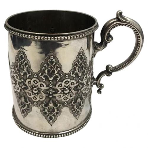 19th century decorative Antique Silver Mug