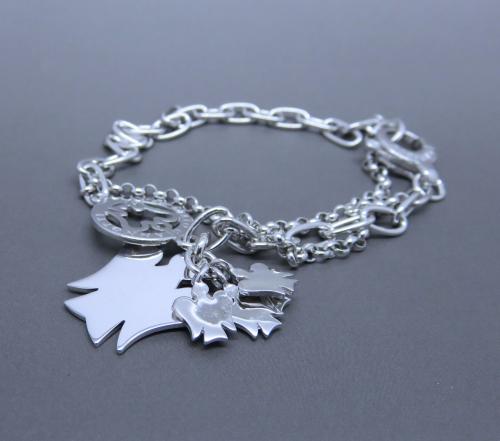 Sterling Silver Bracelet with Charms
