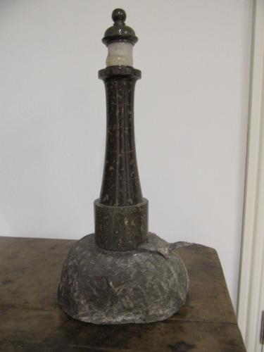 Vintage Cornish Granite Lighthouse Lamp