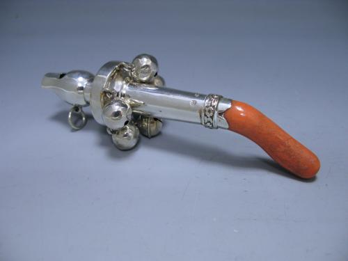Joseph Willmore Georgian silver baby rattle 1820