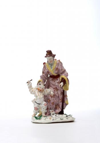 A Chelsea Chinoiserie Group of a Mother and Child, Modelled by Joseph Willems