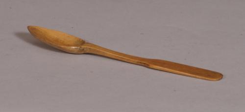 S/3680 Antique Treen 19th Century Boxwood Condiment Spoon