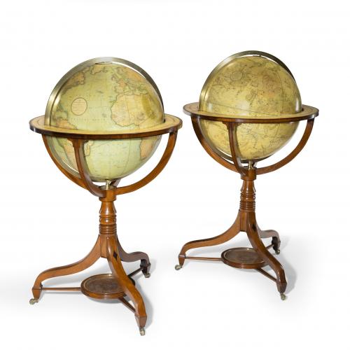 A pair of George III 21 inch globes by J&W Cary, dated 1815 and 1800