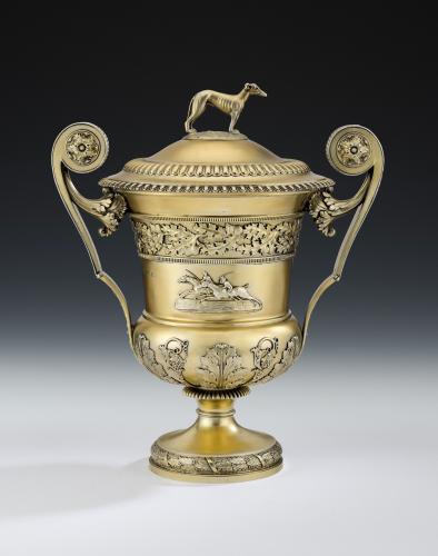 An Important & Very Unusual George III Silver Gilt Covered Cup or Wine Cooler Made in London in 1815 by William Elliott