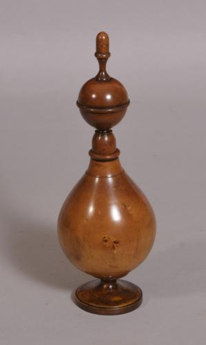 S/3698 Antique Treen 18th Century Boxwood Spice Shaker