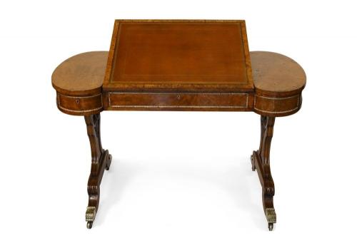 Early 19th Century Brass-Mounted Pollard Oak Writing Table