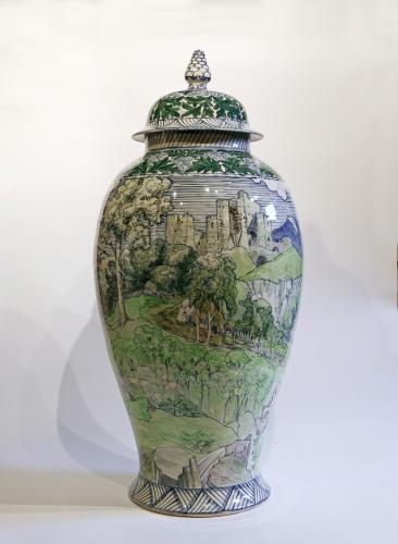 A Massive Vase and Cover Painted by Alfred Powell Wedgewood