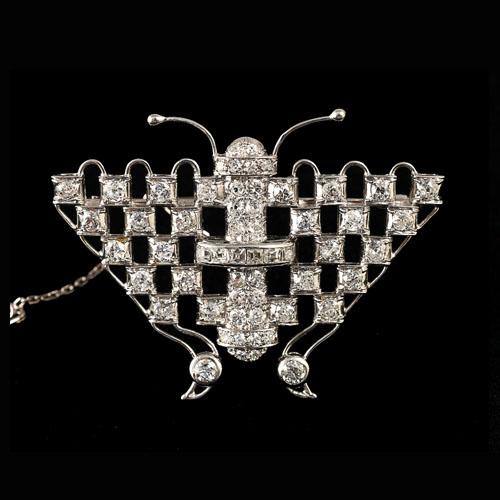Important platinum and diamond Art Deco butterfly brooch