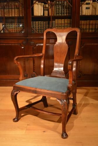A George II Virginia walnut armchair 