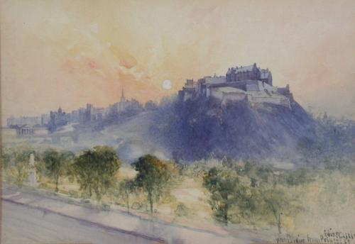 Edinburgh Castle from Princes Street, John Blair (1850-1934)