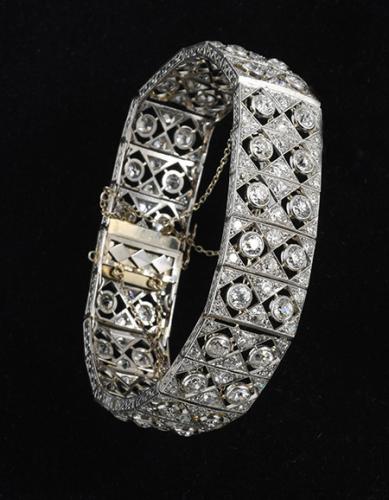 Edwardian Diamond and Platinum Bracelet / Choker