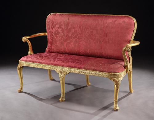 James Moore: A George I Gilt Gesso Settee