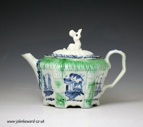 Antique English Pottery pearlware teapot late 18th century