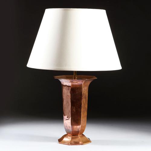 An Octagonal Copper Vase as a Lamp