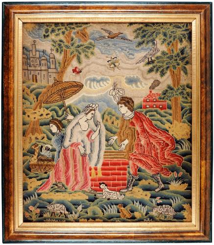Fine 18th Century Canvas Work Embroidery
