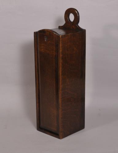 S/3777 Antique 19th Century Welsh Oak Candle Box