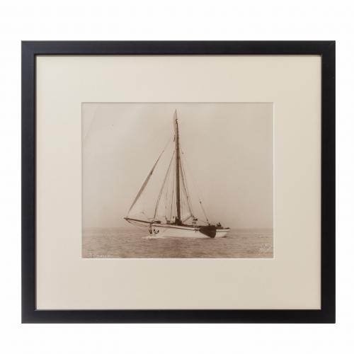 An original print of the Dutch sailing yacht Verona Signed Kirk Cowes