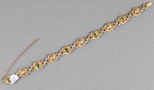 Victorian emerald and diamond bracelet