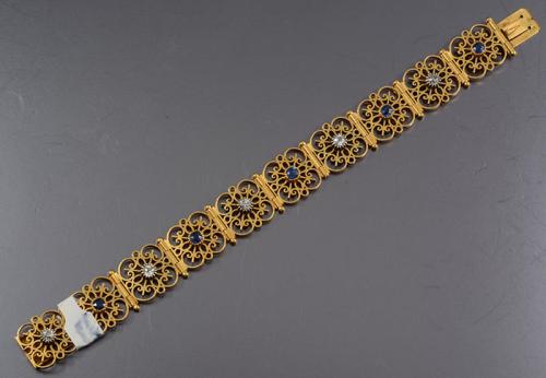 18ct sapphire and diamond Edwardian bracelet