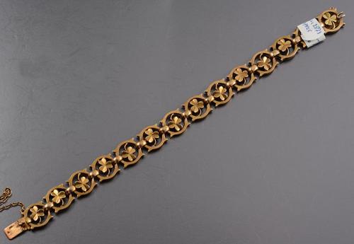 15ct gold three leaf clover bracelet