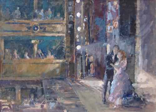 At the Opera - Don Giovani, Jane Corsellis R.W.S., R.W.A., N.E.A.C. (b.1940)