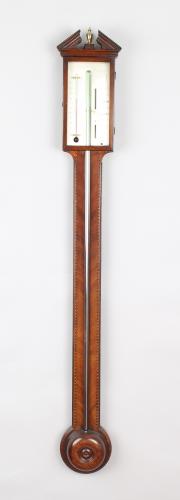 George III period mahogany stick barometer by Sankey