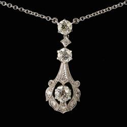 Edwardian diamond platinum on gold wearable pendant