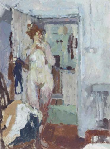 Nude in Doorway, Bernard Dunstan R.A., R.W.A., N.E.A.C. (1920-2017)